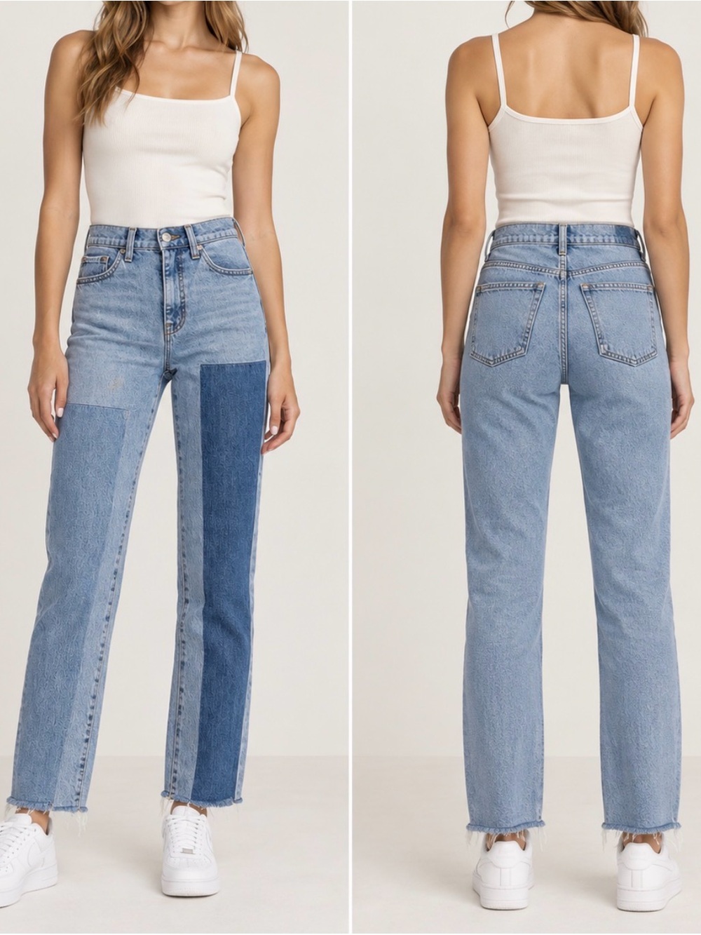 Banana Republic High-Rise Straight Patchwork Jeans Size 25/0